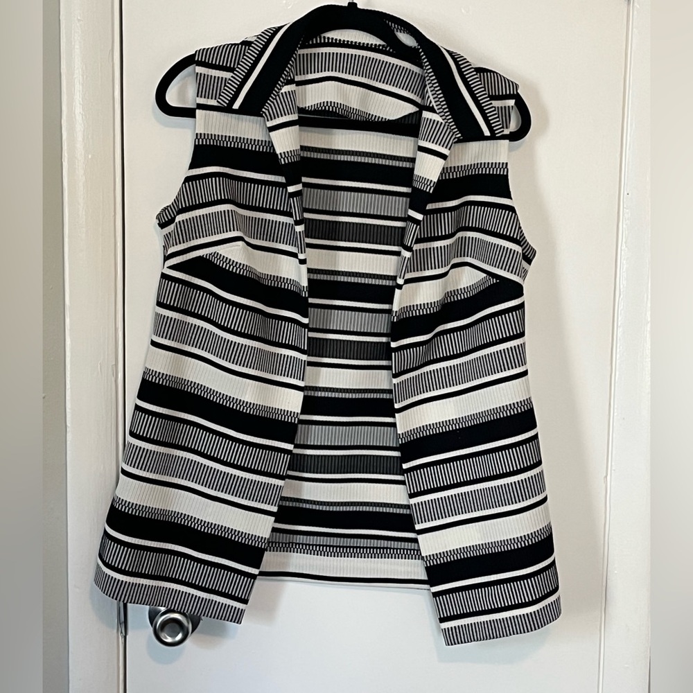 Vintage Striped Black and White 70’s Vest